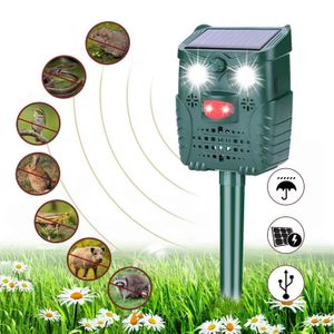 -WH528 Outdoor Solar Ultrasonic Animal Repeller Pest Control Pipistrelli Uccelli Cani Gatti con luce lampeggiante