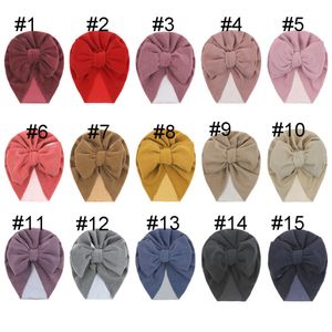 Infant Faux Cashmere Turban Hat For Girls Cute Spandex Stretchy Beanies Cap Baby Head Wraps Headbands Gifts Hair Accessories