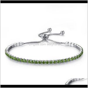 Charm Jewelry Drop Delivery 2021 Sier Plated Bracelets Full Diamond Crystal Chain Fit Pandora Rhinestone Bangle Bracelet Women Female Gift Br