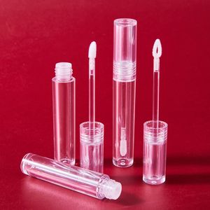 زجاج زجاجات ملمع الشفاه فارغة 5ML Lipgloss أنابيب جولة شفاه شفافة لمعان أنابيب مع عصا الدهاهات المنزلية T2I52808