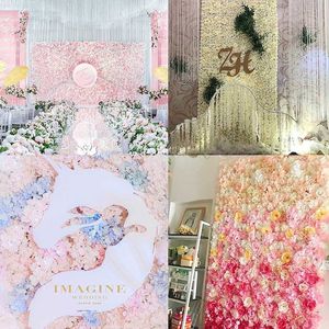 40x60cm flower wall panel silk rose artificial flowers wedding flower decoration flower wall for wedding backdrop decoration 210624