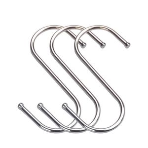 410 Stainless Steel S Shape Hooks Pan Pot Holder Rack Hook Hanging Hangers Kitchenware Clothes Towels Plants Wardrobe Work Shop Bathroom Office CG0249