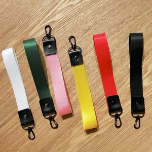 6 Solid Färger Ribbon Keychain Nyckelring Lanyard för telefonväska plånbok för kvinnor väska charmsbilar