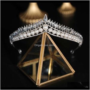 Wholesale wedding make up styles resale online - Aessories Tools Hair Products Drop Delivery Pins European Style Wedding Crown Headband Pearl Diamond Zinc Alloy Jewelry Po With Makeup