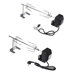 Aço Inoxidável BBQ Grill Spit Roaster Rod Charcoal Churrasqueira Churrasco Grelhados Rack Kits Ao Ar Livre Rotisserie Peças BBQ Acessórios 4W 210724