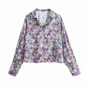 Spring Women Fashion Printing Long Sleeve Shirt Female Tailored Collar Blouse Casual Lady Loose Tops Blusas S8677 210430