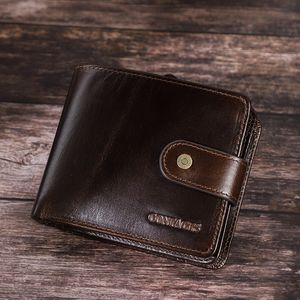 Contact's Engraving Genuine Leather Wallet Men Rfid Coin Purse Small Portfolio Wallets Male Multifunction Card Holder Clutch