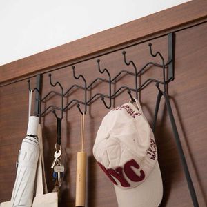 Door Hanging Hook Living Room Wall Hanger Door Back Storage Rack Bags Coats Holder Clothes Hats Hanger Towel Hook Scarf Display 210609