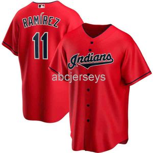 Stitched Custom Jose Ramirez #11 Red Baseball Jersey XS-6XL