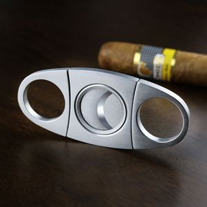 Cigar Tool Accessories Stainless Steel Metal Cigar Cutter Portable Double Blades Guillotine Cigars Scissors Cigares Cut Device Knife Father's Day Gift ZL0603A1