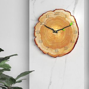 Wanduhren kreative Uhr 12in jährlich ringholisch hölzerne, batteriebetriebene unregelmäßige Zimmer dekorativ still