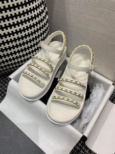 Tidig vår 2021 Dam Ny Trifle Platform Sandal Luxury Leather Yttersula Sandal Fashion Size 35-41