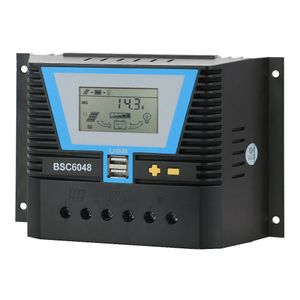 20A 30A 60A 80A PWM Solar Controller 12V 24V 36V 48V Bakgrundsbelysning LCD-litiumbatteriregulator för lätt dubbeltidskontroll och USB