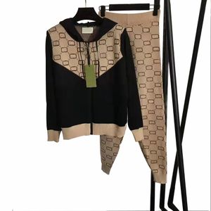 Moda donna g-print Abito da strada pantaloni di lusso giacca a due pezzi con pantaloni tuta per il tempo libero Puro cotone autunno e inverno abbigliamento sportivo da jogging