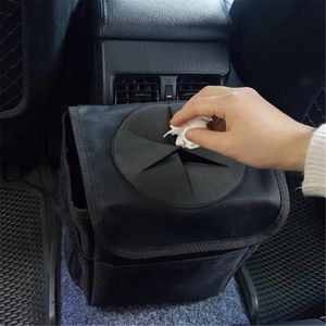 Tragbare Auto Mülltonne Müll Tasche Staub Sitz Zurück Lagerung Müll Bin Box Fall Kleinigkeiten Halter Organizer Tasche Taschen Müll kann Andere Innen