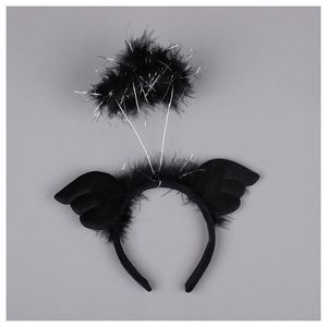 Party Decoration Korean White Angel Wing Black Evil Headband Light Colorful Blinking Head Buckle Po Show Glow Christmas Gift