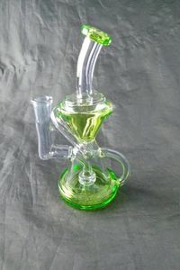 21 year green recycler Glass hookah dab rig smoking pipe,14mm joint factory outlet welcome to order