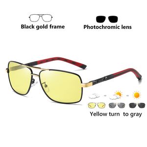 Marca polarizada Photochromic óculos de sol homens dia visão noite Dual olhos Proteger óculos de sol Unisex dirigindo óculos de proteção oculos de sol