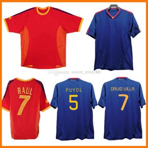 Retro LS classic 2002 soccer jerseys XAVI A.INIESTA PIQUE RAMOS DAVID VILLA TORRES LUIS ENSRIQUE pana Guardiola Es football shirts