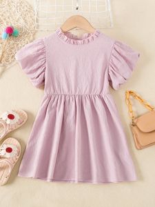 Toddler Girls Frill Neck Bishop Sleeve Dress SHE