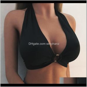 Camisoles & Tanks Womens Underwear Apparel Drop Delivery 2021 Summer Women Bandage Sexy Solid Color Bralette Bustier Crop Sheer Unpadded Bra