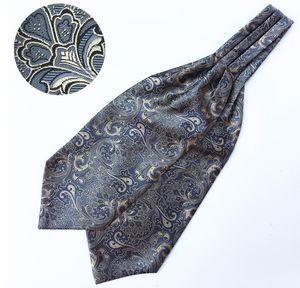 Vintage Mężczyźni Paisley Wedding Formalny Cravat Brytyjski Styl Dżentelmen Poliester Jedwab Casual Szalik Krawat