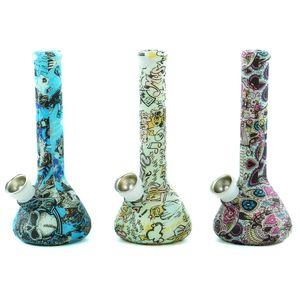 Kesici Su Borusu Silikon Bongs Borular Sigara Nargile Dab Rigs Taşınabilir Bong Glow Duman Kuru Bitki Kırılmaz Filtre için Karanlıkta