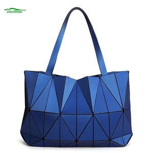 Crocrogo Damen-Handtasche, geometrisch, leuchtend, Gitter, reflektierend, für Reisen, Freizeit, Einkaufen, Strand, Handtaschen