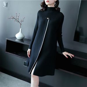 Vestido De Festa Vestidos Mujer Zanzea Qiu Dong With Thick Knitted Dress Big Pendulum Leisure Yards Of Female 211110