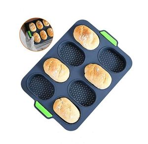 Силиконовые багета Pan Skaking Tray Kitchen Tools Hot Dog Blashs Nonty Toast Parting Painers Roll Pan Sandwich Flush Французские сковородки