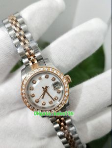 Дамы моды 278381RBRBR 278381 26 мм Высококачественная розовая золотая стальная оболочка лапша Diamond Bezel Механические автоматические женские часы наручные часы
