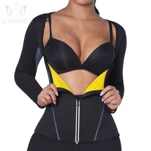 Lanfei Sauna Pocić Odchudzanie Koszula Top Hot Neopren Weight Loss Shapewear Kobiety Compression Body Shaper Gorset Waist Trainer Kamizelka