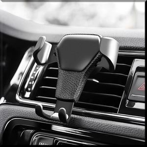 Automatic Locking Gravity Universal Air Vent GPS Cell Phone Holder Car Mount Stand Grille Buckle Type Compatible with All Apple iPhone Android Smartphone