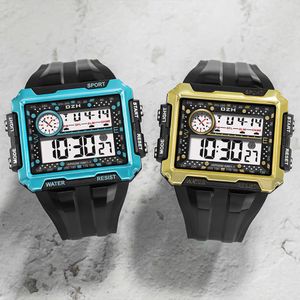 Sinoke Męskie zegarki Wodoodporne Blue Big Dial LED Sports Wojskowy Zegarek Cyfrowy Męski Zegar Elektroniczny Relogio Masculino G1022