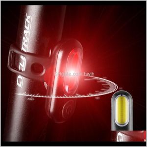 Avvertimento a Led Fanale posteriore Posteriore Usb Ricaricabile Rosso Bianco Blu Luci per biciclette Accessori per ciclismo Lampada per bici Biciclette Whjjw E5Csq