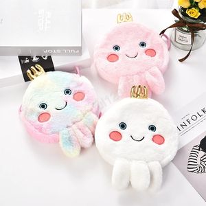 Cute Cartoon Octopus Baby Kids Shoulder Bag Lovely Plush Doll Children's Mini Crossbody Bags Boys Girls Coin Purse Change Gift