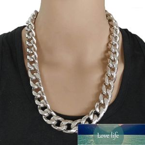 Silver riempito collana solido catena a cordorgo collegamento uomini choker acciaio inox maschio accessori femminili moda1