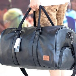 Fabriksuttag Package Läder Fitness Bag stor kapacitet Bärbara resväskor Koreanska förenklade förtjockande läderhandväskor