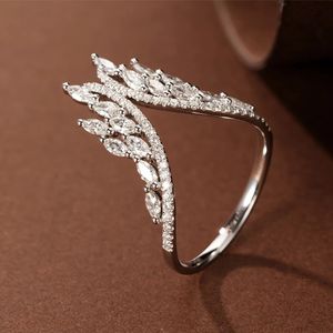 Wholesale v shaped engagement rings for sale - Group buy new creative ring design female jewelry plated pt950 platinum Horse s eye diamonds big V shaped elegant engagement ring