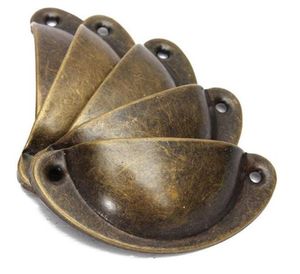 Antik Avrupa Antik Demir Cilt Vintage Dolap Topuzları Çekmeceler Kabuklu Gemisi Yarımartması Mobilya Direnç Pirinç Kabuk Çekme Kolları