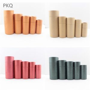 Okrągły kartonowe pudełko Pudełko Kosmetyczne Olejek Olej Pudełko Pudełko Poszechowe Perfumy Pakowanie Kraft Paper Tube Box 10/20 / 30ml 210724