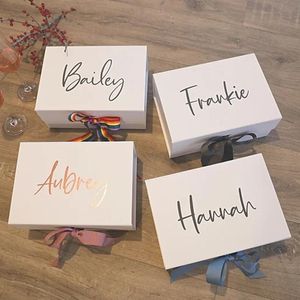 Presentförpackning Beställnings- logo Pig Förpackning Fällbara Box Personifiera Magnetic Christmas Wedding Gifts Virgin Hair Clothing Wrapping Boxes