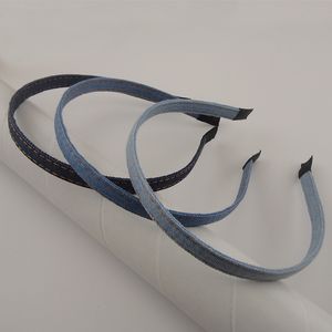 10st 10mm denim blå tyg täckt metall huvudband Hem kanter vanliga band för DIY smycken hår hoops