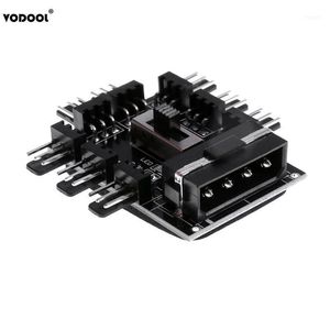 DIY 4Pin/3Pin 8 Way 12V SATA Computer Case Cooling Cooler Fan Radiator Hub Plate Support Water Pump Cable Switch11