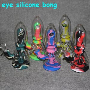 hookah Big Eyes Heady Oil Rigs 14mm joint Colorful Water Bong Glass Pipe silicone nectar dabber tools