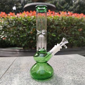 25 CM 10 Zoll Grün Glas Baum Filter Schlanke Bong Wasserpfeife Shisha Bongs Tabak Rauchen Bubbler Rauchpfeifen Bongs Flaschen