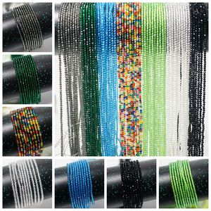 AAA 2mm Facet Mini Glass Beads para fabricação de jóias, contas perdidas para colar de pulseira DIY, acessórios de suprimentos por atacado, compre 2 Get 1 grátis