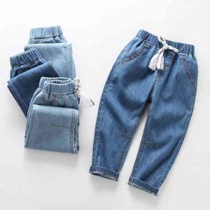 Мальчики девочек джинсы брюки дети джинсовые подростки свободные хлопчатобумажные штаны для джинсов детская одежда детские брюки 2 3 4 5 6 7 8 9 10 10 лет 210331