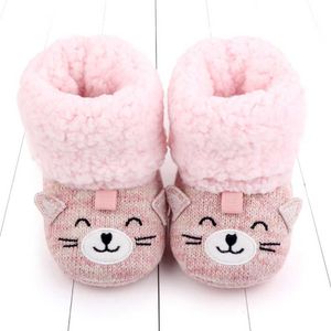 Baby Girls Knit Soft Fur Winter Warm Snow Boots Crib Shoes G1023