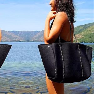 Bolsas De Noite Neoprene Beach Bag Mulheres Grande Capacidade Nos Ombro Luz Bolsas Senhoras Moda Casual Bolsas De Verão